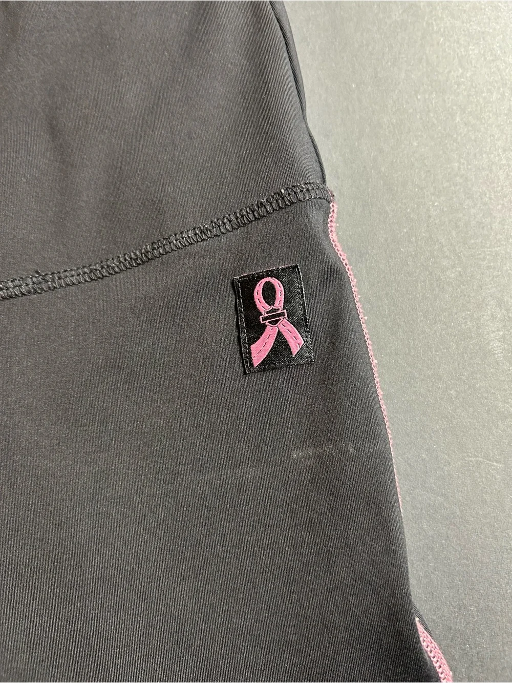 Harley Davidson Women's Black Leggings with Pink Contrast Piping-Support Cancer